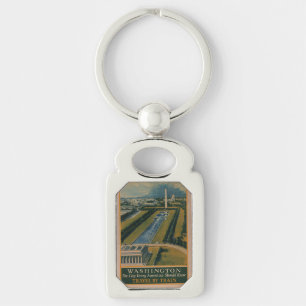 Vintage Washington DC Travel Poster Key Ring