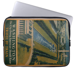 Vintage Washington DC Travel Poster Laptop Sleeve