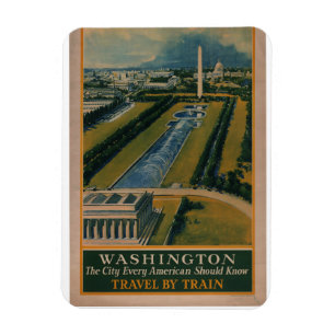 Vintage Washington DC Travel Poster Magnet