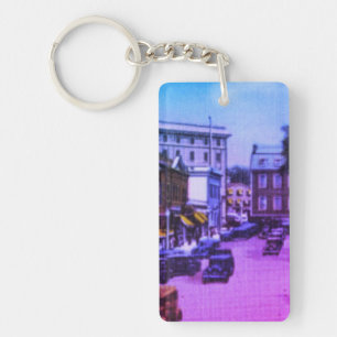 Vintage Washington Square, Newport, Rhode Island Key Ring
