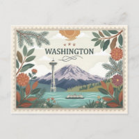 Vintage Washington State Travel Seattle Space Need