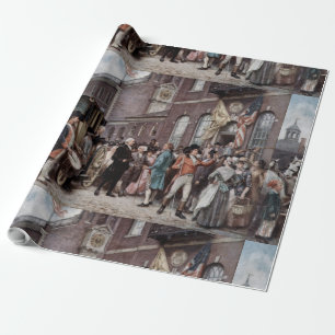 Vintage Washingtons Inaugration at Philadelphia Wr Wrapping Paper