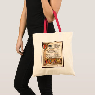 Vintage Wassail Song Illuminated Manuscript Art Tote Bag