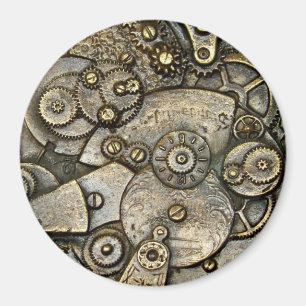 Vintage Watch Gear Mechanism Round Magnet
