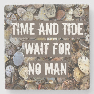 Vintage Watches Old Proverb Quote Stone Coaster