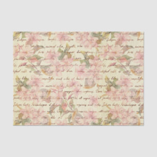 Vintage,water colour,floral,hand writtend,victoria tissue paper