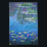 Vintage Water Lilies by Claude Monet Tea Towel<br><div class="desc">Vintage Water Lilies by Claude Monet Postcard. Beautiful oil on canvas painting of a pond with water lilies in Giverny France.</div>