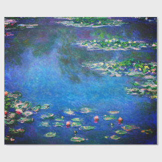 Vintage Water Lilies by Claude Monet Wrapping Paper