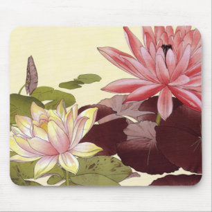 Vintage Water Lilies Mouse Pad