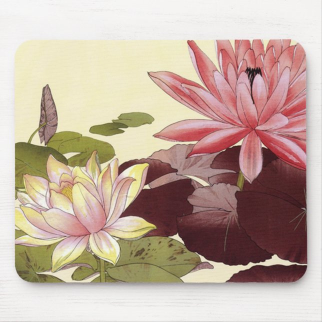 Vintage Water Lilies Mouse Pad (Front)