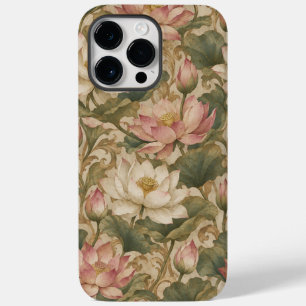 Vintage Water Lotus Botanical Floral Pattern Case-Mate iPhone 14 Pro Max Case
