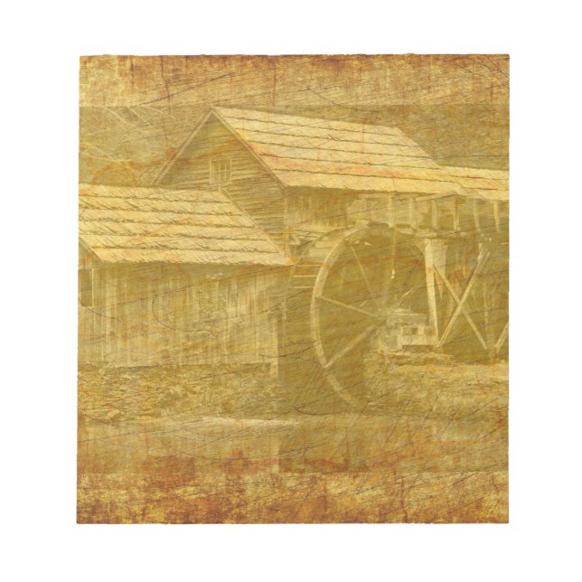 Vintage Water Mill Notepad (Front)