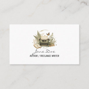 Vintage Watercolor Author Business Card