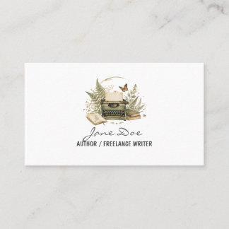 Vintage Watercolor Author Business Card