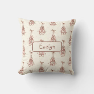 Vintage Watercolor Ballet Slippers Cushion