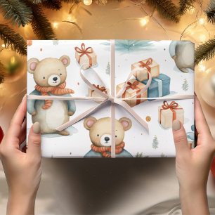 Vintage Watercolor Bear  Wrapping Paper