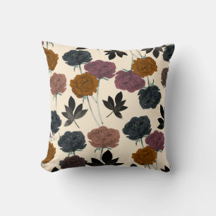 Vintage Watercolor Bold Fall Floral  Cushion