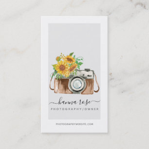 Vintage Watercolor Camera Business Cards