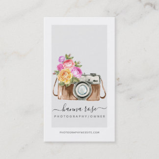 Vintage Watercolor Camera Business Cards