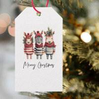 Vintage Watercolor Christmas Animals