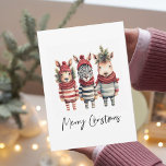 Vintage Watercolor Christmas Animals Holiday Card<br><div class="desc">Transform your holiday designs into a cosy winter wonderland with these vintage watercolor Christmas animals! These high-resolution PNG illustrations come with transparent backgrounds, making them the perfect addition to your festive projectsGet ready to infuse the holiday spirit into your products, especially if you're selling on Zazzle. Our collection features anthropomorphic...</div>
