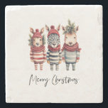 Vintage Watercolor Christmas Animals Stone Coaster<br><div class="desc">Transform your holiday designs into a cosy winter wonderland with these vintage watercolor Christmas animals! These high-resolution PNG illustrations come with transparent backgrounds, making them the perfect addition to your festive projectsGet ready to infuse the holiday spirit into your products, especially if you're selling on Zazzle. Our collection features anthropomorphic...</div>