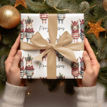 Vintage Watercolor Christmas Animals Wrapping Paper<br><div class="desc">Transform your holiday designs into a cosy winter wonderland with these vintage watercolor Christmas animals! These high-resolution PNG illustrations come with transparent backgrounds, making them the perfect addition to your festive projectsGet ready to infuse the holiday spirit into your products, especially if you're selling on Zazzle. Our collection features anthropomorphic...</div>