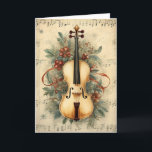 Vintage Watercolor Christmas Sheet Music Cello Holiday Card<br><div class="desc">Celebrate the season with our "Vintage Watercolor Christmas Sheet Music Cello Holiday Card." This elegant card features a charming watercolor illustration, blending the allure of vintage Christmas sheet music with the timeless elegance of a cello. Embrace the magic of Christmas and send warm wishes to loved ones with this artistic...</div>