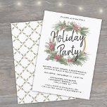 Vintage Watercolor Christmas Wreath Holiday Party Invitation<br><div class="desc">Invite friends, family, office coworkers, or business associates to join in holiday merrymaking with these elegant party invitations. All text can easily be customised for either personal or corporate use. Change event name to Christmas Party, Holiday Open House, Jingle & Mingle, Winter Celebration or other title of your choice. Design...</div>