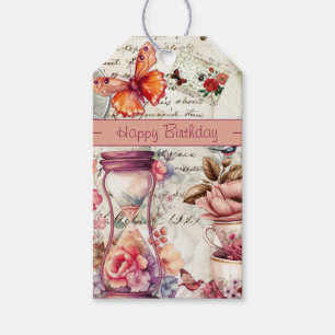 Vintage Watercolor Collage Gift Tags