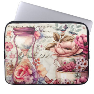 Vintage Watercolor Collage Laptop Sleeve
