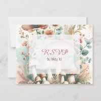 Vintage Watercolor Cottage Core Wedding RSVP