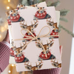 Vintage Watercolor Deer &. Merry Christmas Wrapping Paper Sheet<br><div class="desc">Spread the joy and warmth of the holiday season with our Vintage Watercolor Deer & Merry Christmas collection. Whether you're sending heartfelt holiday greetings or decorating your home, this design will add a touch of elegance and nostalgia to your celebrations. Order yours today and make this holiday season truly memorable....</div>