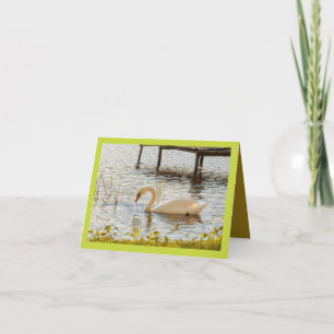 Vintage Watercolor Duck in Nature Canvas Art Thank You Card