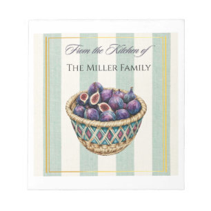 Vintage Watercolor Fig Harvest Kitchen Labels Notepad