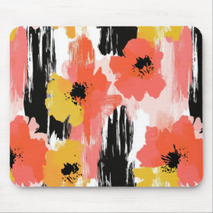 Vintage Watercolor Floral Abstract Pattern (12) Mouse Pad