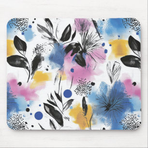 Vintage Watercolor Floral Abstract Pattern (13) Mouse Pad