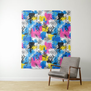 Vintage Watercolor Floral Abstract Pattern (15) Tapestry