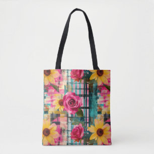 Vintage Watercolor Floral Abstract Pattern (16) Tote Bag