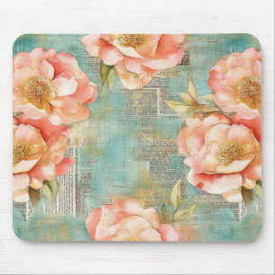 Vintage Watercolor Floral Abstract Pattern (18) Mouse Pad