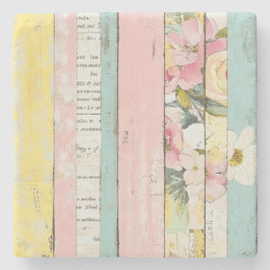 Vintage Watercolor Floral Abstract Pattern (19) Stone Coaster