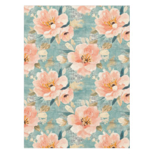 Vintage Watercolor Floral Abstract Pattern (1) Tablecloth