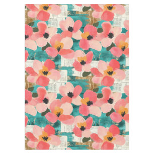 Vintage Watercolor Floral Abstract Pattern (4) Tablecloth