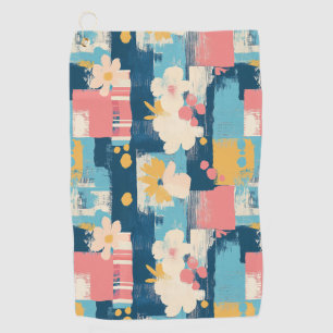 Vintage Watercolor Floral Abstract Pattern (5) Golf Towel