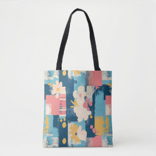 Vintage Watercolor Floral Abstract Pattern (5) Tote Bag