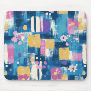 Vintage Watercolor Floral Abstract Pattern (6) Mouse Pad