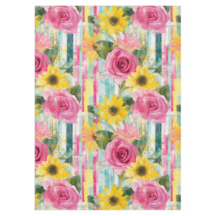 Vintage Watercolor Floral Abstract Pattern (7) Tablecloth