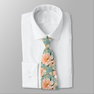 Vintage Watercolor Floral Abstract Pattern Tie