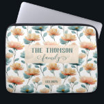 Vintage Watercolor Floral Family Heritage Laptop Sleeve<br><div class="desc">Soft spring florals arranged in a refined vintage composition bring a sense of warmth, heritage, and timeless beauty to this design. Inspired by antique botanical prints, the gentle color palette and flowing floral forms create an elegant atmosphere that celebrates family, love, and meaningful moments. With the option to personalize the...</div>