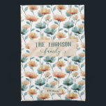 Vintage Watercolor Floral Family Heritage Tea Towel<br><div class="desc">Soft spring florals arranged in a refined vintage composition bring a sense of warmth, heritage, and timeless beauty to this design. Inspired by antique botanical prints, the gentle color palette and flowing floral forms create an elegant atmosphere that celebrates family, love, and meaningful moments. With the option to personalize the...</div>